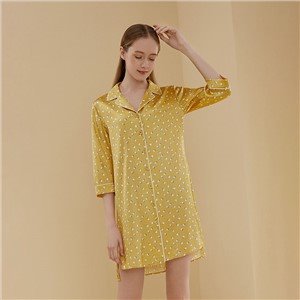 Women’s Silk Spot Print Sleep Shirt Dress