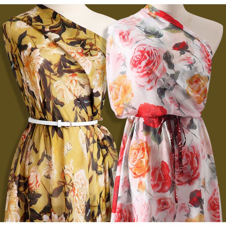 Silk Like Polyester Fabric Satin Chiffon for Ss Dress Garment Digital Printing