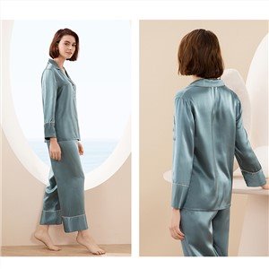 Wholesale Chic Trimmed Silk Pajamas Set for Woman/Silk Sleepwear/ Christmas ...