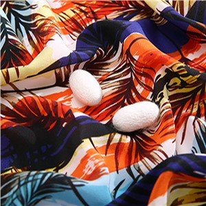 Flower Pattern Print 100% Silk Crepe Fabric