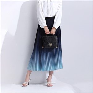 Ladies' 100% Cotton Fashion Woven Pleat Skirt
