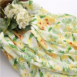 Guangzhou Factory Print Cotton Ramie Viscose Fabric for Clothes/Apparel