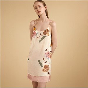 Ladies’ 100% Silk Print Slip Nightdress