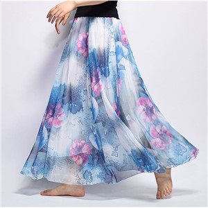 Fashion 2021 Floral V-Necked Elegant Summer Women Dress Long Skirt