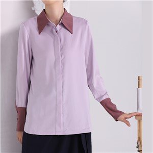 Ladies Long Sleeve Wrap Front Tie Side Casual Blouse
