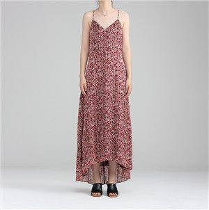 European and American Women' S 2021 Autumn New Urban Casual Sling Print Strapless Backless Long Dress