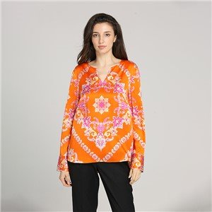 Ladies’ Silk Print Long Sleeve Blouse