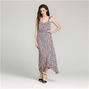 New Prints Summer Strap Sundress Cotton MIDI Tunic Jumpsuit Women Casual Dresses