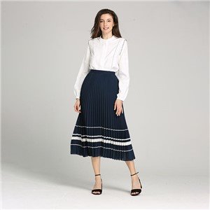 Fashion Monochrome Floral Print High Waist Maxi Skirt