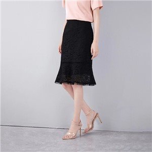 Women Fashion Summer New Lace Stitching Dress Skirt with Waistband