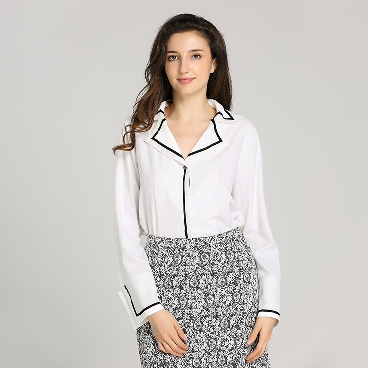Fashion New's Design College Style Spring Autumn Long Sleeve Elegant Blouse Office Profession Business White Lady's Shirt